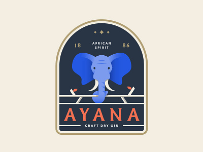 Ayana Gin africa badge blue elephant gin gintonic