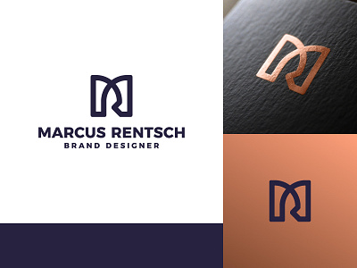 Personal Logo branding copper logo m mark monogram r