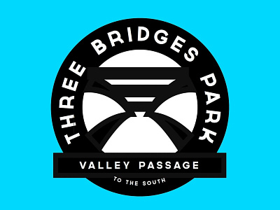 Three Bridges Park Signage identity illustration logo parks public art public parks signage typogaphy