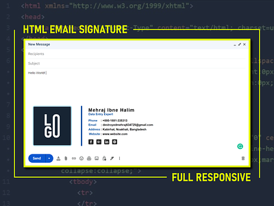 Clickable HTML Email Signature-1 clickable signature email signature gmail signature graphic design html email signature responsive email signature