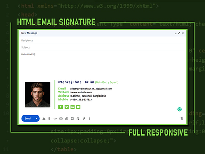 Clickable Html Email Signature-2 clickable email signature clickable signature data entry email signature gmail signature graphic design html email signature