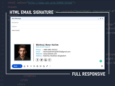 Clickable Html Email Signature-3 clickable signature data entry email signature gmail signature html emai signature responsive signature