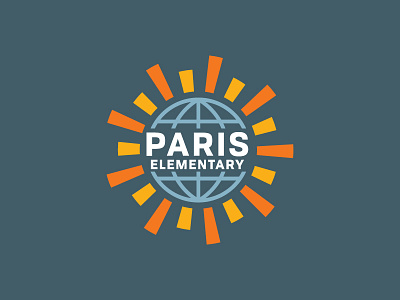 Paris Elementary Evolution elementary globe logo school sun