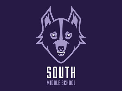 South Middle School identity logo school wolf