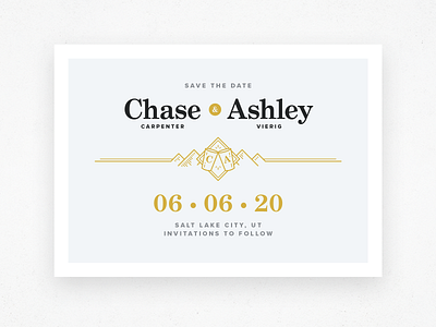 Wedding Invitation gold golf foil invitation moo print salt lake city save the date utah wedding