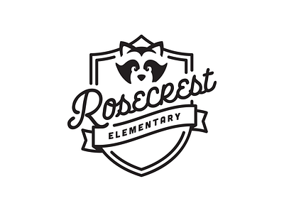 Rosecrest Elementary School Logo banner crest elementary logo racoon school shield