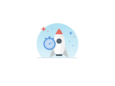 Help Center Icon Set - 8 getting started icon illustration rocket stopwatch