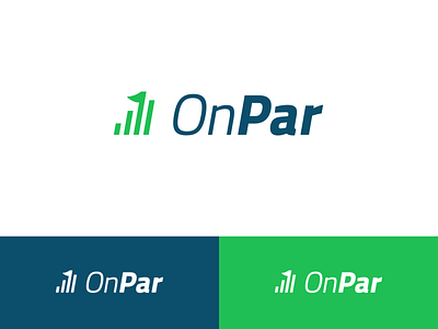 OnPar Logo Option #2 analytics bar graph brand branding flag identity logo par