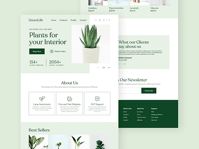 Plants Shop Landing Page design landing page plant shop store ui ux webpage