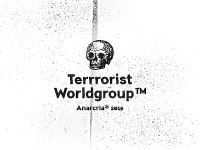 Worldgroup Anarcría black design logo noise skull white wip world