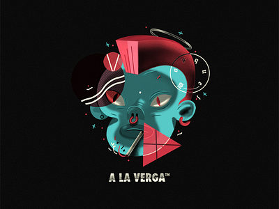 A La Verga ™ black design flat halftone punk red screen vector