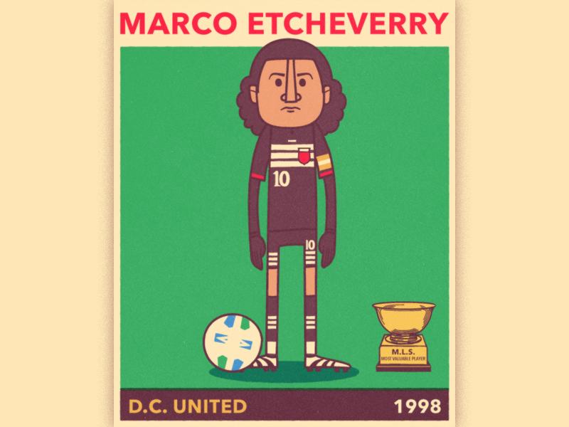 Marco Etcheverry caricature football futbol illustration mls portrait soccer sport vector