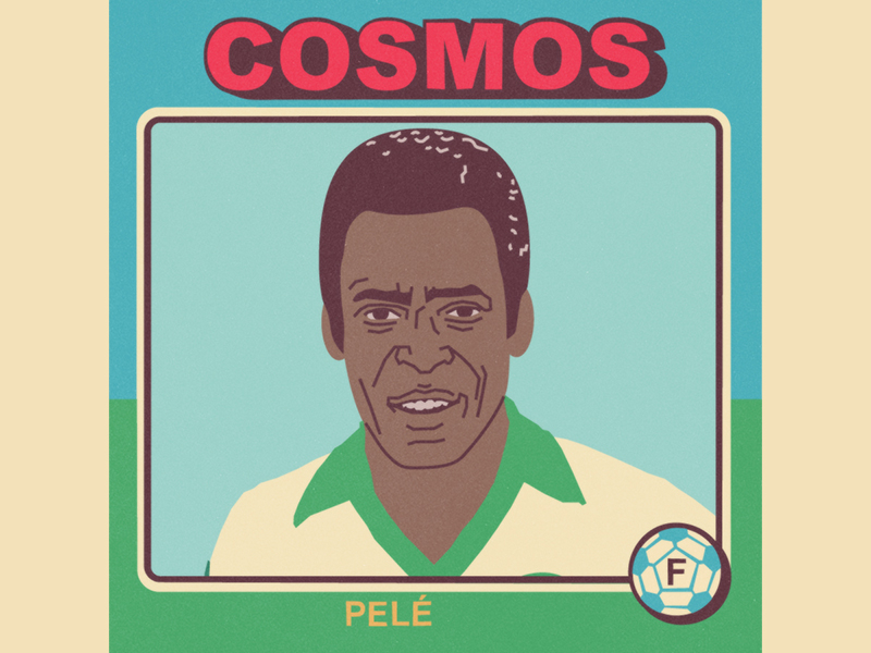 Pelé caricature football futbol illustration nasl portrait soccer sport vector