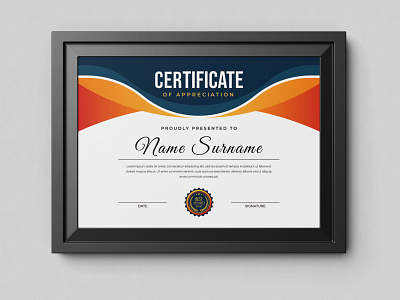 Modern Certificate of Appreciation Template achievement appreciation award badge best award best brand certificate certificate design certificate template college competition diploma luxury certificate modern certificate school university winner