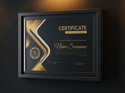 Golden Dark Black Luxury Certificate Template