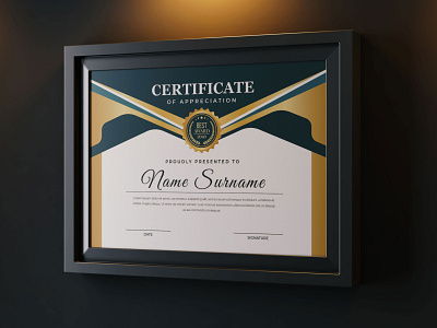 Modern Certificate of appreciation Template simple