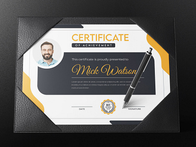 Modern Certificate Design With Photo Place Holder simple