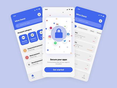 Password Manager App Redesign Challenge app creative manager minimal mobile app mobile app ui password password manager prototype security ui ux