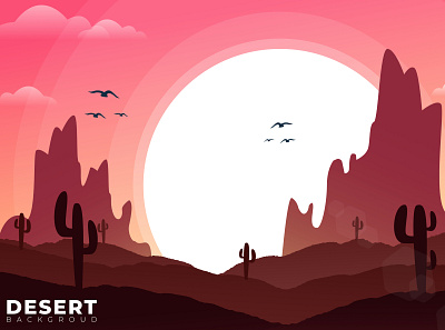 Desert Walpaper 4k (Available for Download) 4k background cactus desert design desktop graphic design illustration landscape moon sahara sunrise sunset walpaper