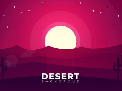 Desert Walpaper 4k - Dark Version (Available for Download) 4k background cactus dark desert design desktop graphic design illustration landscape moon night red sky stars sunrise sunset ui walpaper
