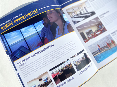 Maritime Naming Opportunities brochure blue brochure college community college gold houston texas