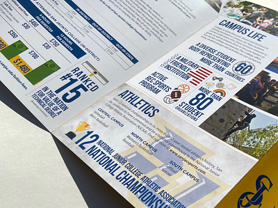 San Jacinto College recruiting brochure brochure college community college design editorial design infographics layout recruiting z fold