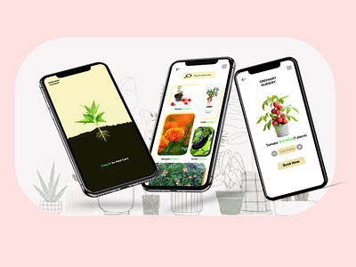 App/plants nursery app art branding design icon illustration logo ui ux vector