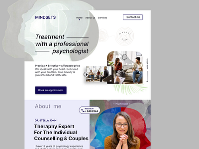 Mindestes - Psychologist website design landing page ui web websitedesign