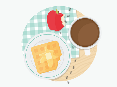 Breakfast Picnic breakfast butter coffe napkin picnic waffle