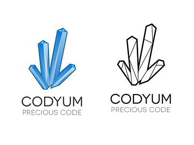 Final logo for Codyum brand cristal gem logo logotype precious