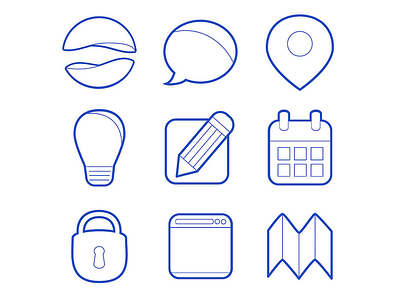 Icons for new brand brand icons set sphere