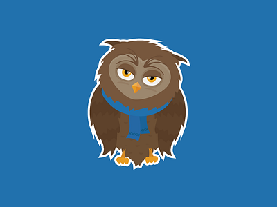 Sad owl blue cartoon illustration owl sad