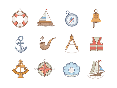 Sea Icons bell boat help icon icons sea wind