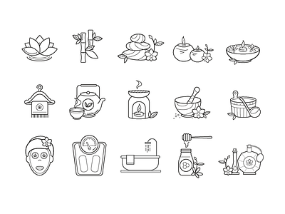 500 Icons freebie! bamboo bath candle fire health icons spa water women