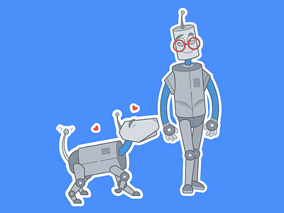Robot and his dog ai android dog machine robot