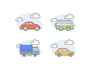 Transport Icons bettle cars colors fiat icon icons transport truck van