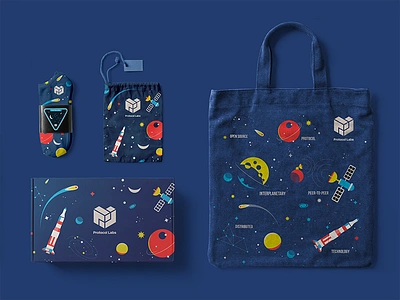 Protocol Labs Swag brand company galaxy nasa planets presents rocket space swag