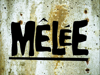 Melee hand drawn logos type typography word of the day