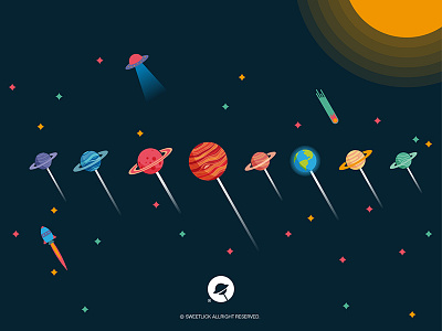 Planets lolipop colors gradient logo lollipop planets sweetlick