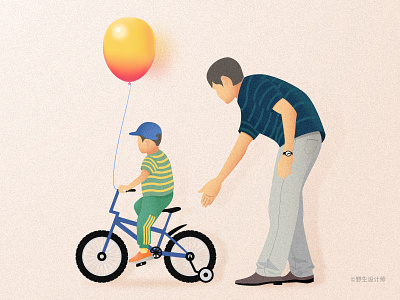 First ride balloon bicycle child cycling day fathers