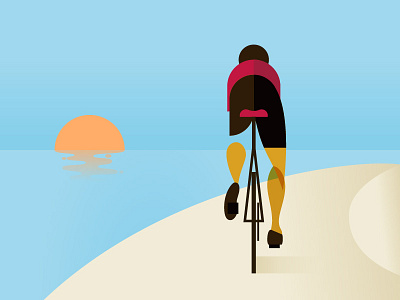 Sunset bicycle bike ride sunset