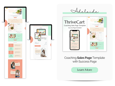 Adelaide | The ThriveCart Coaching Sales Page Template branding graphic design sales page thrivecart