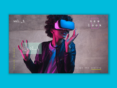 Landing Page - VR blue design gradient graphic design pink poster type