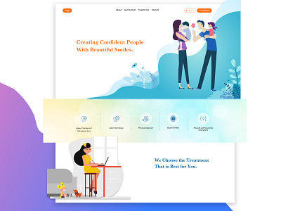 Landing Page Concept blue branding concept design icon illustration landing page marketing page minimalismus minimalist typogaphy ui vector website