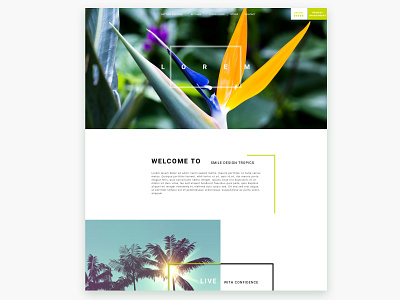 Landing Page Concept blue branding bright color clean colorful concept design landing page lime lime green marketing marketing page minimalism tropical typography vector web yellow