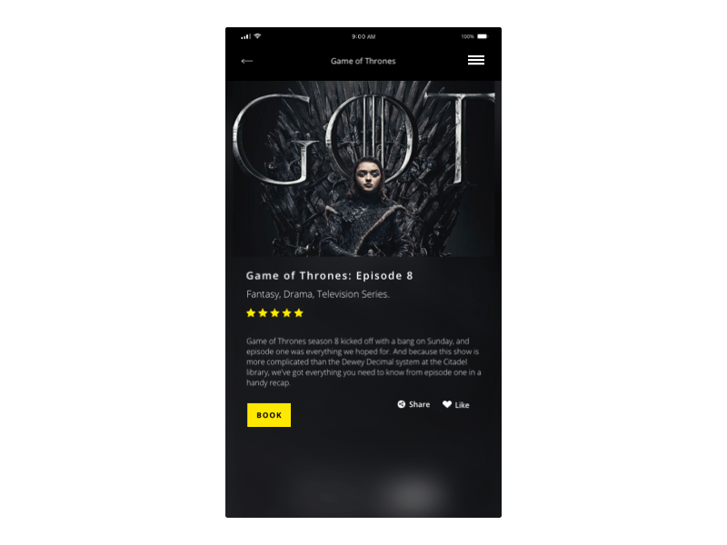 Movie Recommendation Application animtion branding concept design fade in gradient micro animation minimalism movie app principle tabs transitions ui