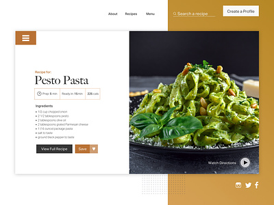 Recipe UI Layout design minimalism minimalistic recipe layout restaurant typogaphy ui