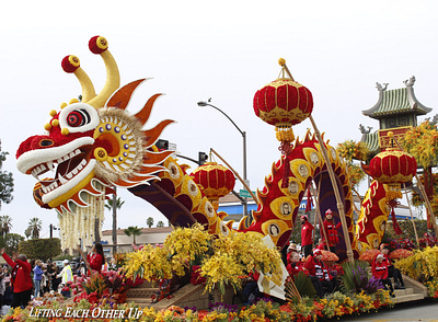 The Dragon float photography roseparade