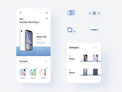 The application of rectangle mobile ui