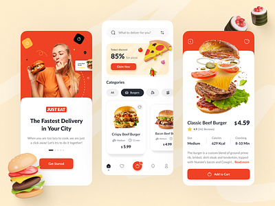 JUST EAT - Food Delivery App android app application clean cooking delivery design food food delivery food delivery app ios mobile mobile design order responsive restaurant restaurant app shipping ui ux